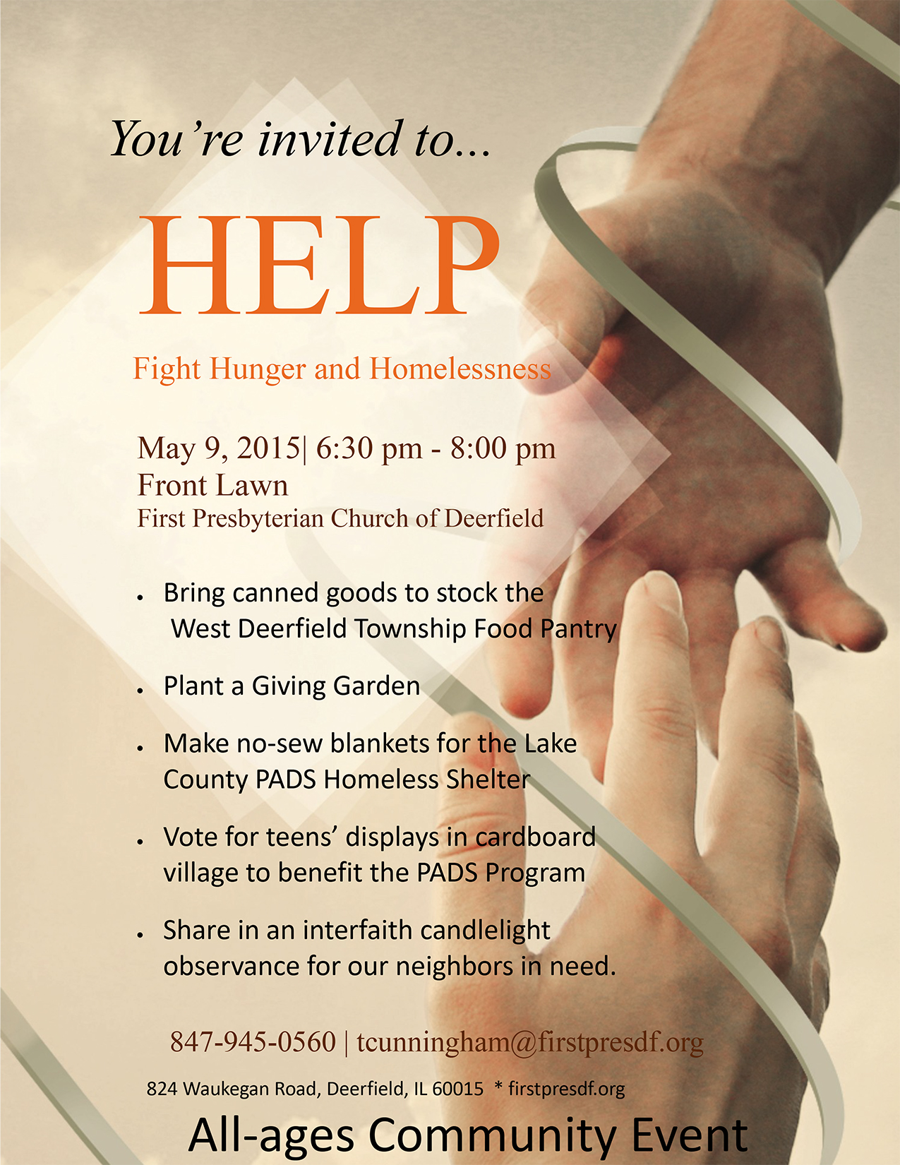 Hunger And Homelessness Food Drive May 9 6 30pm West Deerfield